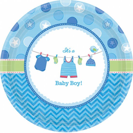 8 Plates Shower With Love - Boy 26.6 cm