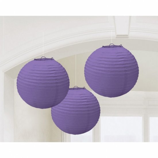 Paper Lantern Purple 24cm (3pcs)