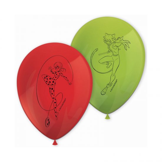 8 Latex Balloons Miraculous Ladybug 30cm