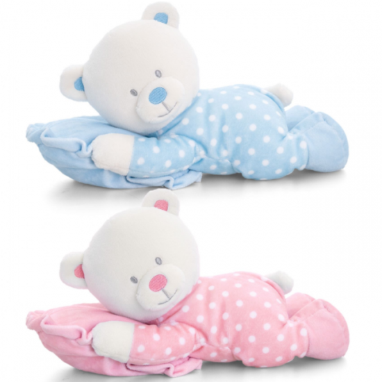 Baby Bear on Pillow Pink 25cm (1pc)