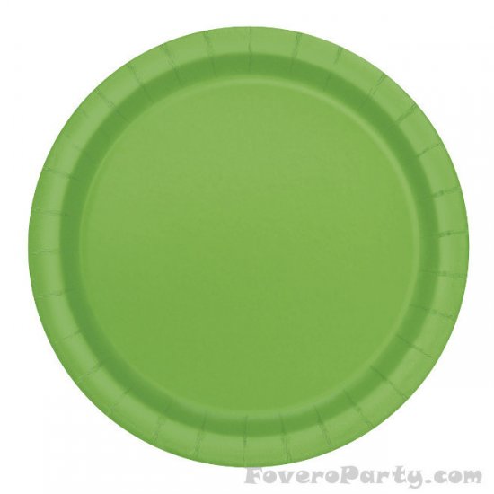 20 Paper Plates Lime green 18cm