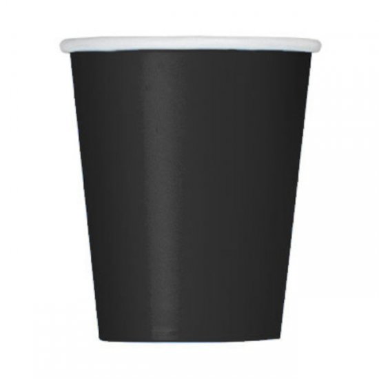 14 Paper Cups Black 260ml
