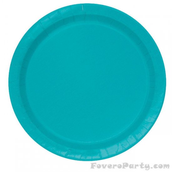8 Paper Plates Tirquoise 18cm