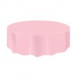 Pastel Pink Plastic Tablecover Round 213cm