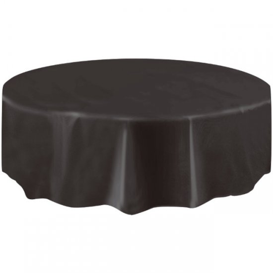 Black Plastic Tablecover Round 213cm
