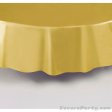 Gold Plastic Tablecover Round 213cm