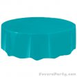 Turquoise Plastic Tablecover Round 213cm