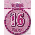Pink Badge 16th Birthday 15cm