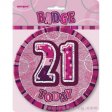 Pink Badge 21th Birthday 15cm