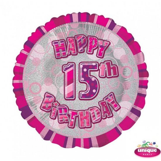 Foil Balloon 15 Prismatic Pink 45cm