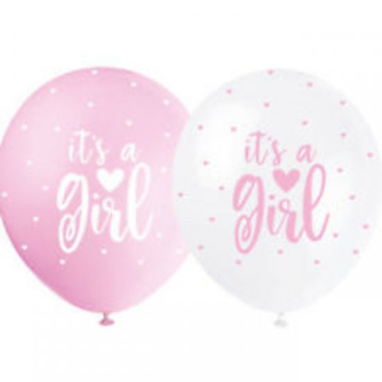 5 Balloons 30cm It\'s A Girl