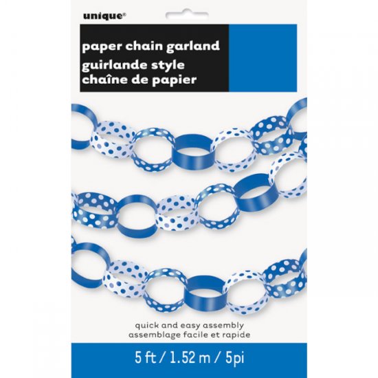 Paper Chain Bue dots DIY 1.50m