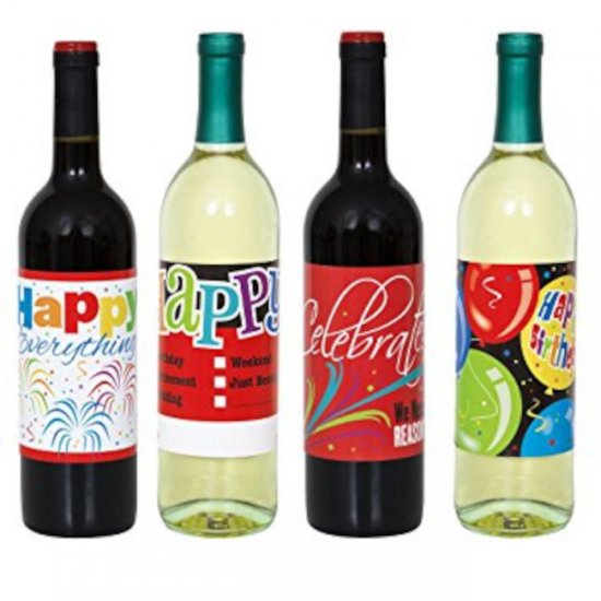 4 wine bottle labels