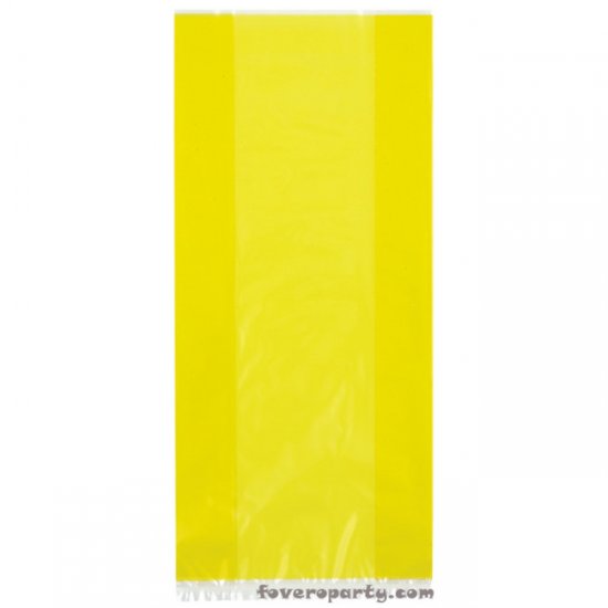 30 Yellow Cello Bags with Twist Ties 13cmX29cm
