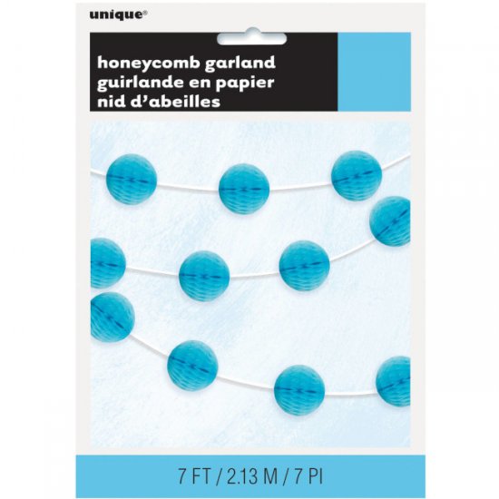 Honeycomb ball Garland Light Blue 2.10m