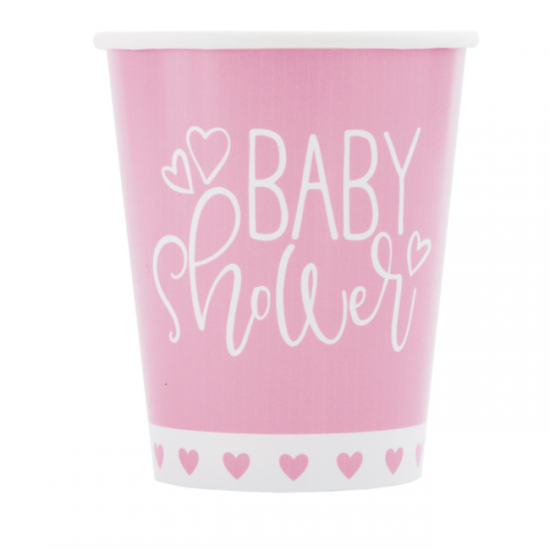 8 Cups Pink Baby shower