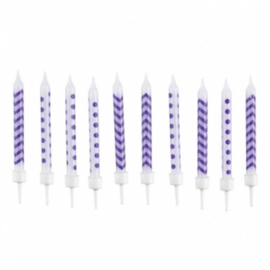 10 Purple chevron/dot Candles