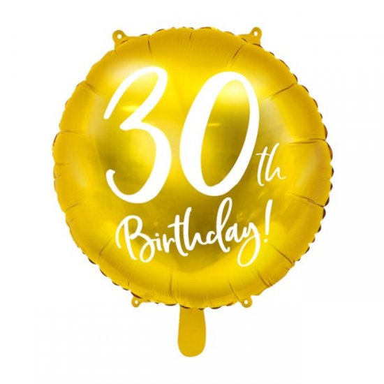 Foil Balloon 30th Birthday Gold 45cm