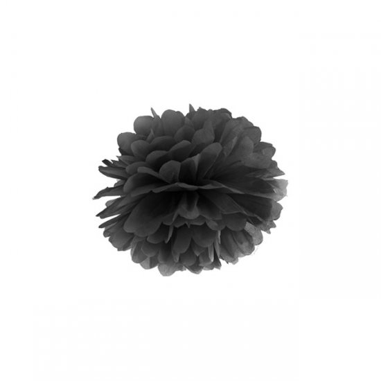 1 Decorative Puff Ball Black 25cm