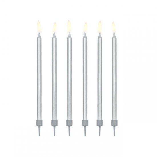 12 Candles metallic silver (size 12cm)
