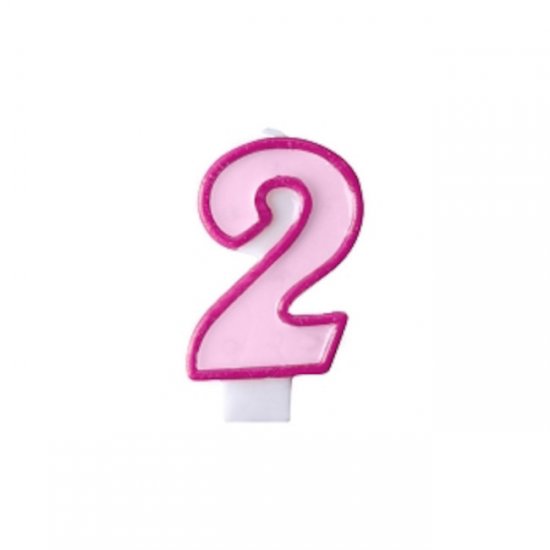 Numeral Candle 2 Pink