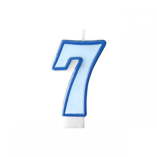 Numeral Candle 7 Blue