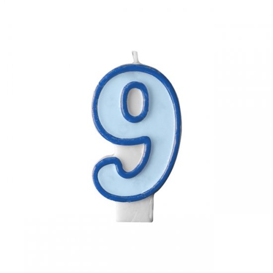Numeral Candle 9 Blue
