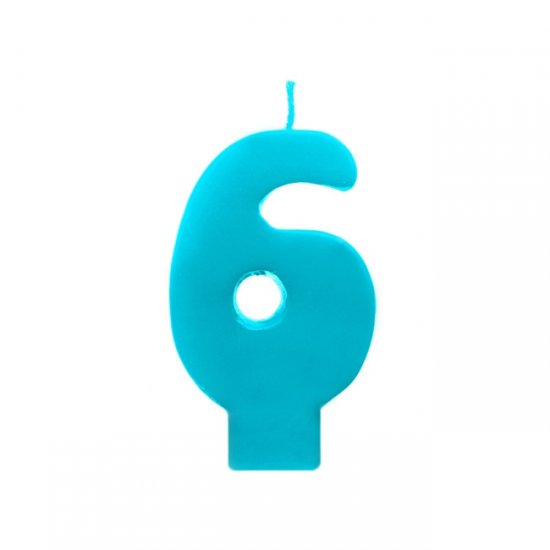 Numeral Candle 6 Tirquoise