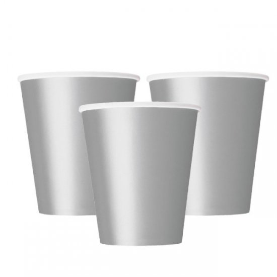 14 Paper Cups Silver 260ml