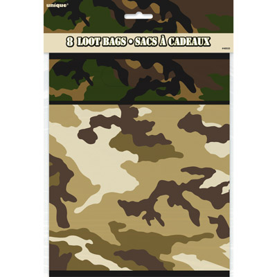 8 Party Bags Camouflage