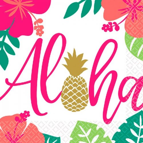 16 Napkins Aloha 33x33cm 16 Napkins Aloha 33x33cm