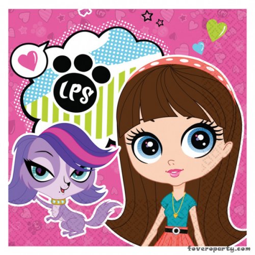 20 Napkins Littlest Pet Shop 33cmX33cm 20 Napkins Littlest Pet Shop 33cmX33cm