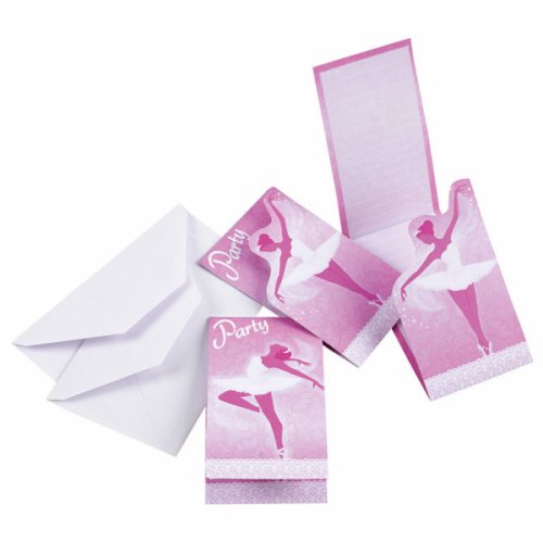 8 Invitations & Envelopes Ballet 8 Invitations & Envelopes Ballet