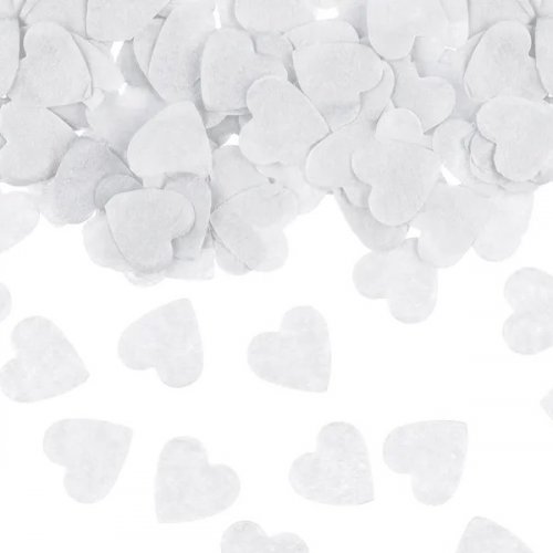 Confetti Hearts, 1,6x1,6 cm, white, 15g Confetti Hearts, 1,6x1,6 cm, white, 15g