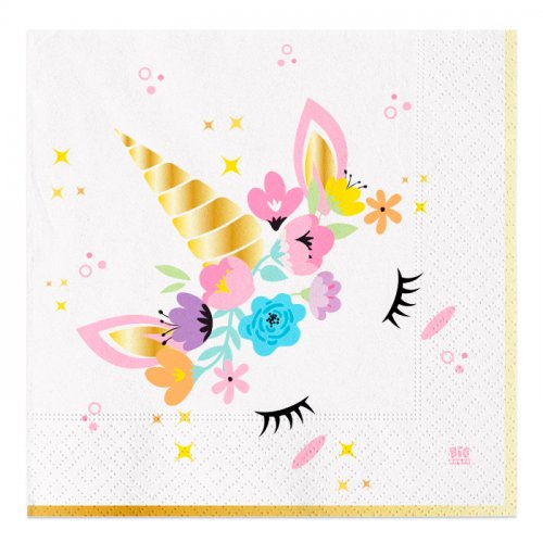 20 Napkins Unicorn Rainbow 33x33cm 2ply 20 Napkins Unicorn Rainbow 33x33cm 2ply