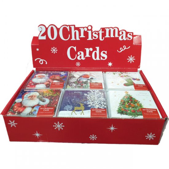 20 Christmas Cards 9X9cm with envelopes various designs