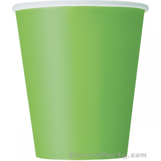 14 Paper Cups Lime green 260ml