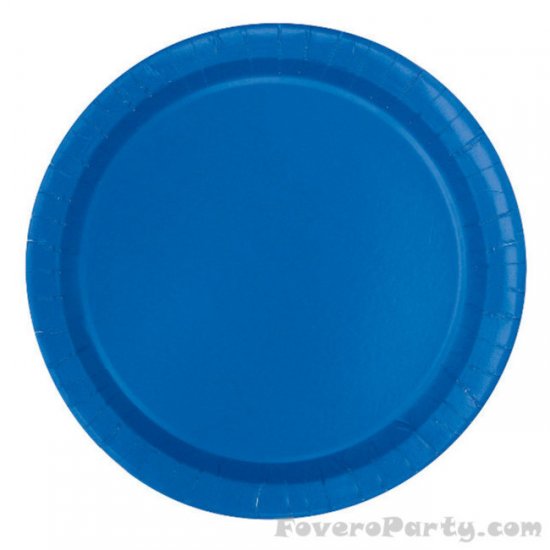 20 Paper Plates Royal Blue 17cm