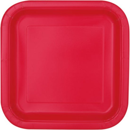 14 Paper Plates Red 23cm