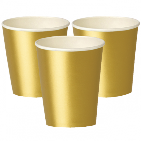 14 Paper Cups Gold 260ml