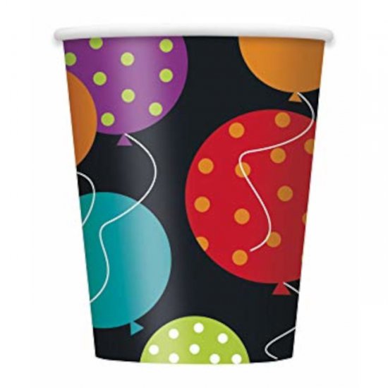 8 Paper Cups Birthday Cheer 20cl