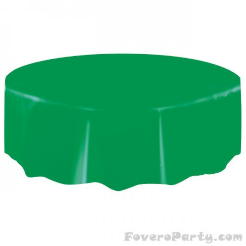 Green Plastic Tablecover Round 213cm Green Plastic Tablecover Round 213cm