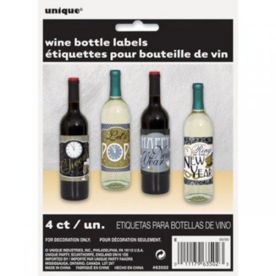 4 New Year Bottle Labels