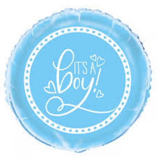 Foil Balloon Blue Hearts Baby Shower
