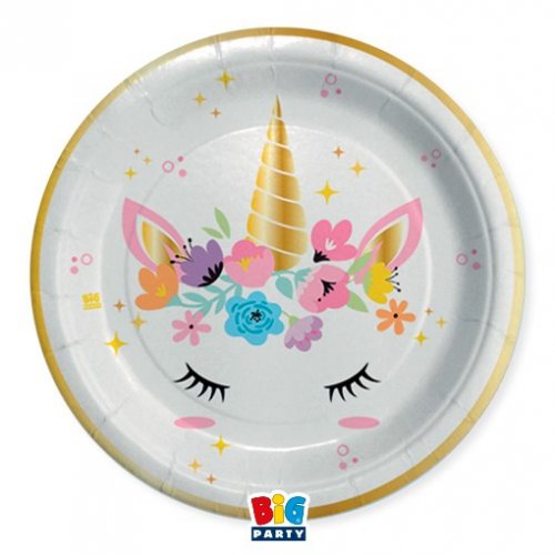 8 Plates Unicorn Rainbow 17cm 8 Plates Unicorn Rainbow 17cm