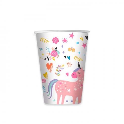 8 Paper Cups Unicorn Rainbow 8 Paper Cups Unicorn Rainbow