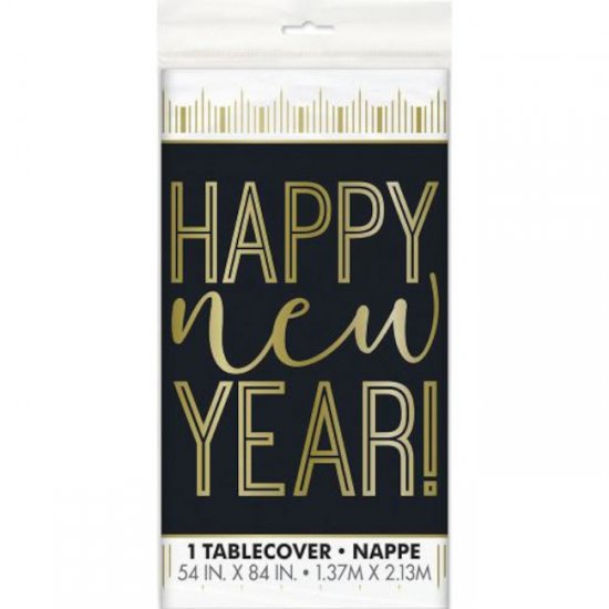 Plastic Tablecover New Year 137x213cm