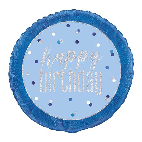 Foil Balloon Happy Birthday Blue 45cm Foil Balloon Happy Birthday Blue 45cm