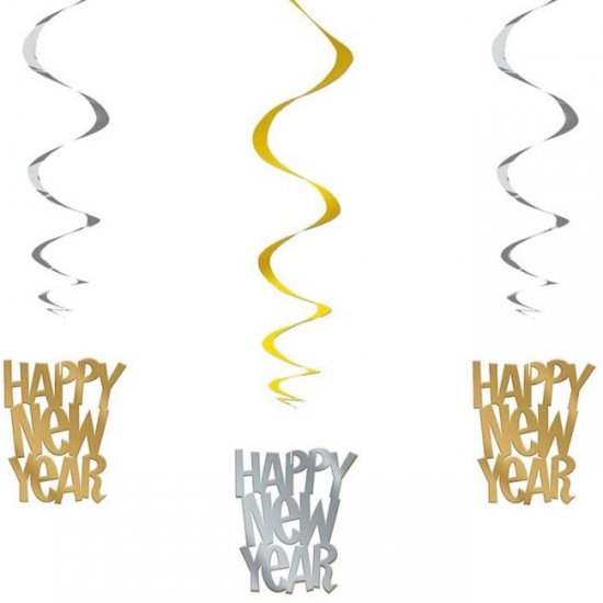 3 Hanging swirls New Year