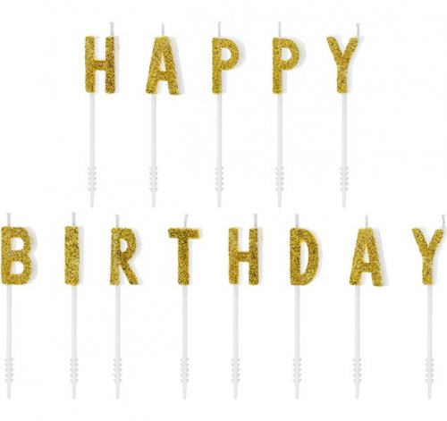 Candles Happy Birthday Gold Candles Happy Birthday Gold